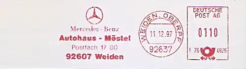 Freistempel F76 4826 Weiden, Oberpf - Autohaus Möstel - Mercedes Benz (#938)