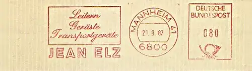 Freistempel Mannheim - JEAN ELZ - Leitern Gerüste Transportgeräte (#939)
