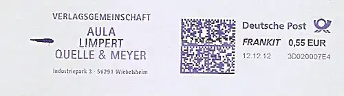 Freistempel 3D020007E4 Wiebelsheim - Verlagsgemeinschaft Aula, Limpert, Quelle & Meyer (#964)
