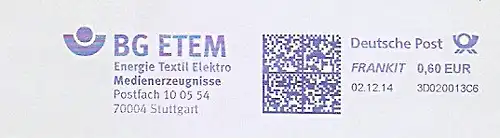 Freistempel 3D020013C6 Stuttgart - BG ETEM - Energie Textil Elektro Medienerzeugnisse (#965)