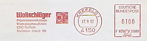 Freistempel F83 3559 Krefeld - Wollschläger Präzisionswerkzeuge Werkzeugmaschinen CNC-Technik (#977)