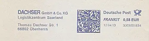 Freistempel 3D03001834 Überherrn - DACHSER Logistikzentrum Saarland (#996)