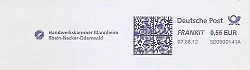 Freistempel 3D0300141A Mannheim - Handwerkskammer Mannheim / Rhein-Neckar-Odenwald (#1014)