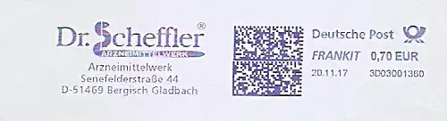 Freistempel 3D03001360 Bergisch Gladbach - Dr. Scheffler Arzneimittelwerk (#1020)