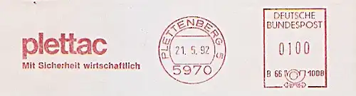 Freistempel B66 1008 Plettenberg - plettac - Mit Sicherheit wirtschaftlich (#1030)