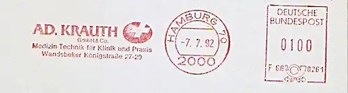 Freistempel F68 0261 Hamburg - AD. KRAUTH GmbH & Co. - Medizin-Technik für Klinik und Praxis (#1031)