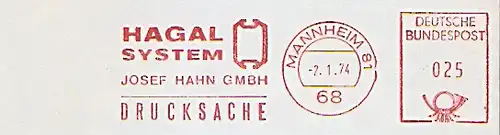 Freistempel Mannheim - Josef Hahn GmbH - HAGAL SYSTEM (#1048)