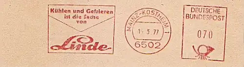 Freistempel Mainz - Kostheim / Kühlen und Gefrieren ist die Sache von Linde (#1052)