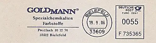 Freistempel F735365 Bielefeld - GOLDMANN Spezialchemikalien Farbstoffe (#1086)