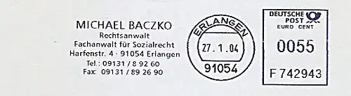 Freistempel F742943 Erlangen - Rechtsanwalt Michael Baczko - Fachanwalt für Sozialrecht (#1098)
