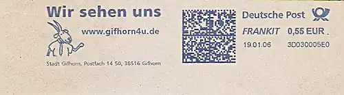 Freistempel 3D030005E0 Gifhorn - Stadt Gifhorn - Wir sehen uns - www.gifhorn4u.de (Abb. Ziegenbock) (#1120)