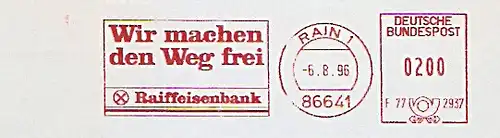 Freistempel F77 2937 Rain - Raiffeisenbank - Wir machen den Weg frei (#1144)