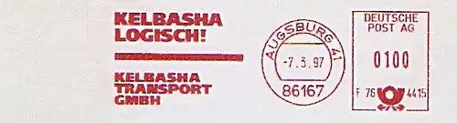 Freistempel F76 4415 Augsburg - Kelbasha Transport GmbH - Kelbasha logisch! (#1145)