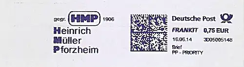 Freistempel 3D05005148 Pforzheim - HMP gegr. 1906 - Heinrich Müller Pforzheim (#1148)