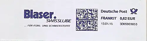 Freistempel 3D05003853  - Blaser. Swisslube... für Kühl- und Schmierstoffe (#1154)