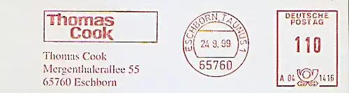 Freistempel A04 1416 Eschborn, Taunus - Thomas Cook (#1157)