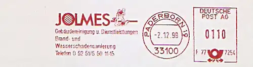 Freistempel F77 7254 Paderborn - JOLMES Gebäudereinigung u. Dienstleistungen / Brand- und Wasserschadensanierung (Abb. Waschbär) (#1163)