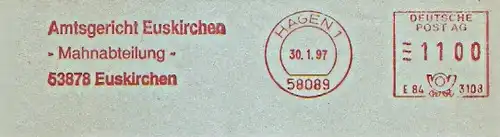 Freistempel E84 3108 Hagen - Amtsgericht Euskirchen - Mahnabteilung - (#1167)