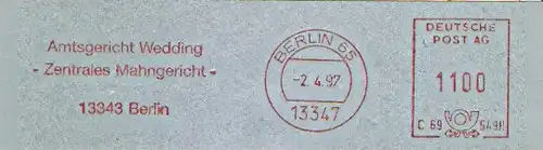 Freistempel C69 549H Berlin - Amtsgericht Wedding - Zentrales Mahngericht - (#1171)