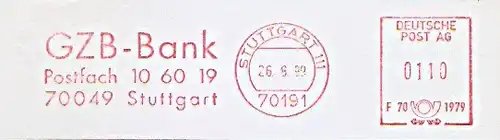 Freistempel F70 1979 Stuttgart - GZB Bank Stuttgart (#1172)