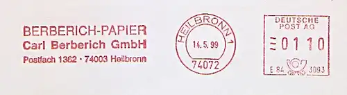 Freistempel E84 3093 Heilbronn - BERBERICH PAPIER - Carl Berberich GmbH (#1180)