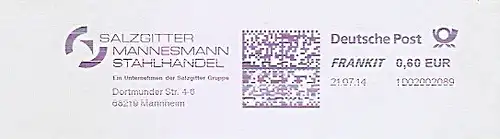 Freistempel 1D02002089 Mannheim - SALZGITTER MANNESMANN STAHLHANDEL - Ein Unternehmen der Salzgitter Gruppe (#1196)