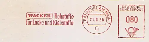 Freistempel Frankfurt am Main - WACKER Rohstoffe für Lacke und Klebstoffe (#1239)
