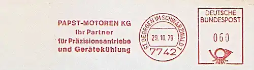 Freistempel St.Georgen im Schwarzwald - PAPST MOTOREN KG - Ihr Partner für Präzisionsantriebe und Gerätekühlung (#1251)
