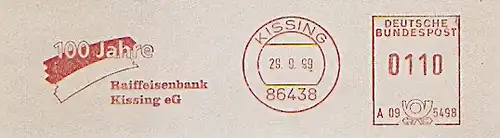 Freistempel A09 5498 Kissing - 100 Jahre Raiffeisenbank Kissing eG (#1252)
