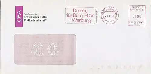 Freistempel F68 7439 Schwäbisch Hall - Formularverlag der Schwäbisch Haller Endlosdruckerei - Drucke für Büro, EDV + Werbung (#AFS3)