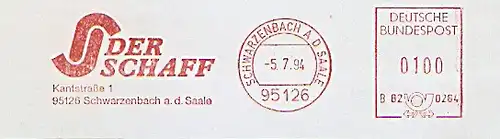 Freistempel B82 0264 Schwarzenbach a d Saale - DER SCHAFF (#1254)