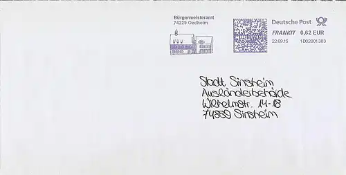 Freistempel 1D02001383 Oedheim - Bürgermeisteramt 74229 Oedheim (Abb. Rathaus von Oedheim) (#AFS12)
