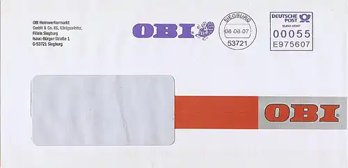 Freistempel E975607 Siegburg - OBI (Abb. OBI-Maskottchen Biber) (#AFS15)