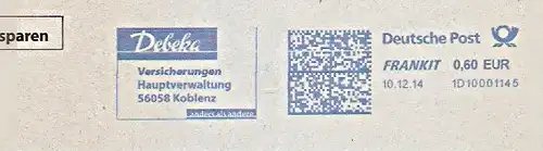 Freistempel 1D10001145 Koblenz - Debeka Versicherungen Hauptverwaltung (#1259)