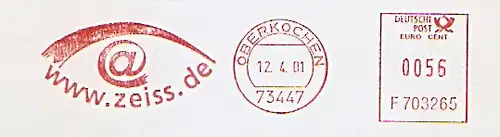 Freistempel F703265 Oberkochen - www.zeiss.de (Abb. @ Zeichen) (#1267)