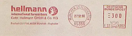 Freistempel E22 6367 München Flughafen - hellmann international forwarders - Gebr. Hellmann GmbH & Co. KG (#1282)
