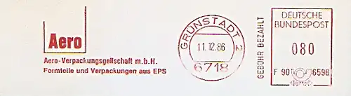 Freistempel F90 6598 Grünstadt - Aero Verpackungsgesellschaft mbH - Formteile und Verpackungen aus EPS (#1293)