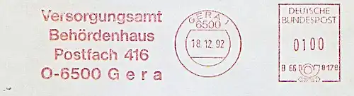 Freistempel B66 8178 Gera - Versorgungsamt Behördenhaus (#1307)