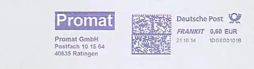 Freistempel 1D0800101B Ratingen - Promat GmbH (#1320)