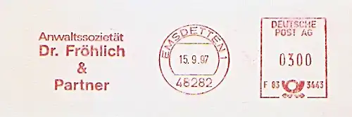 Freistempel F83 3443 Emsdetten - Anwaltssozietät Dr. Fröhlich & Partner (#1329)