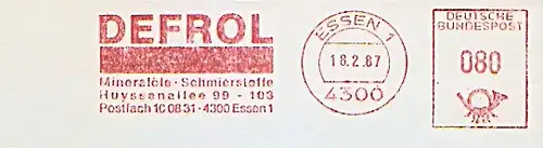 Freistempel Essen - DEFROL - Mineralöle Schmierstoffe (#1334)