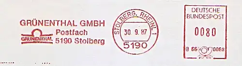 Freistempel B66 0068 Stolberg, Rheinl - GRÜNENTHAL GMBH (#1350)