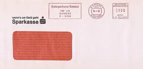 Freistempel E23 0069 Kamenz Kamjenc - Kreissparkasse Kamenz O-8290 Kamenz (#AFS19)