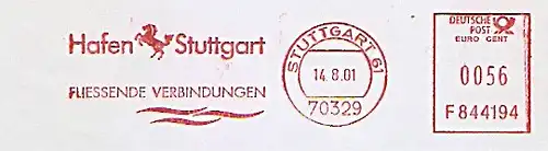 Freistempel F844194 Stuttgart - Hafen Stuttgart - Fliessende Verbindungen (Abb. Pferd) (#1368)