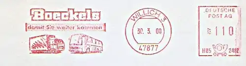 Freistempel H05 2482 Willich - Boeckels damit Sie weiter kommen (Abb. LKW / Reisebus) (#1382)