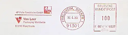 Freistempel F00 0337 Forchheim, Oberfr - Van Leer Packaging Worldwide - 4P Folie Forchheim GmbH (#1383)
