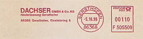 Freistempel F505509 Gersthofen - DACHSER GmbH & Co. KG - Niederlassung Gersthofen(#1386)