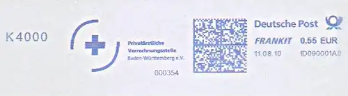 Freistempel 1D090001A8 - Privatärztliche Verrechnungsstelle Baden-Württemberg e.V. (Abb. Rotes Kreuz) (#1403)