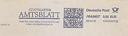 Freistempel 1D0500032E Stuttgart - Stuttgarter Amtsblatt (#1404)