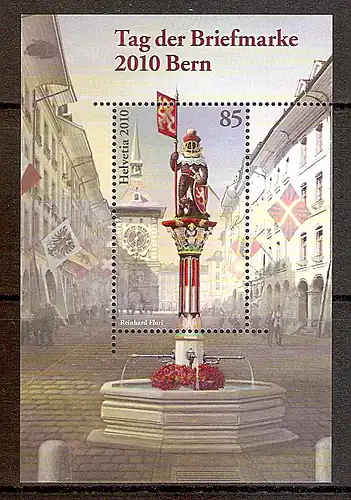 Briefmarke Schweiz Mi.Nr. Block 46 ** Tag der Briefmarke - Bern 2010 Motiv: Zähringerbrunnen (#10138)